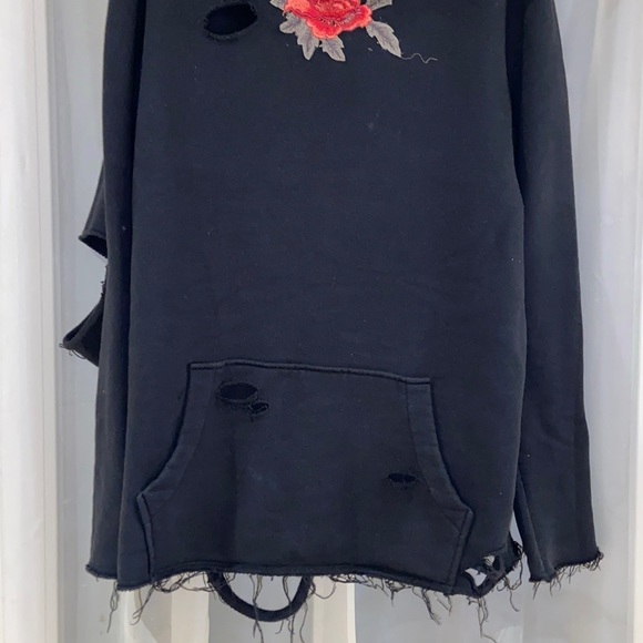 1/1 custom made w patches hand distressed hoodie designed by 𝔰𝔞𝔦𝔫𝔱 𝔯𝔬𝔰𝔢 - Picture 2 of 10